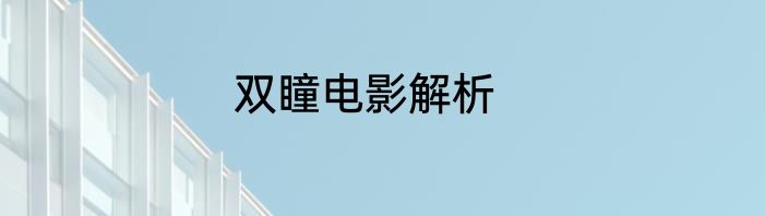 双瞳电影解析
