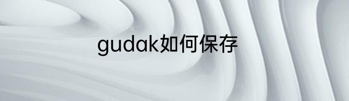 gudak如何保存