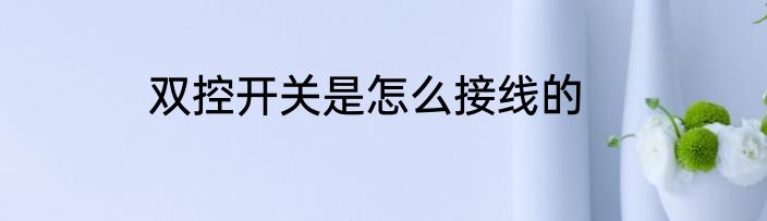 双控开关是怎么接线的