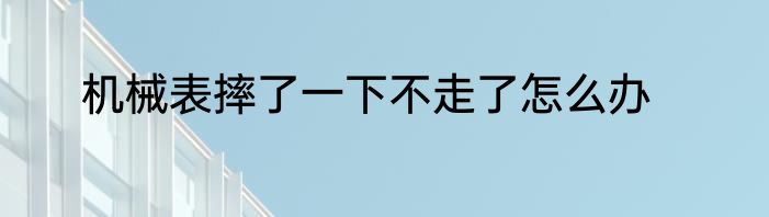 机械表摔了一下不走了怎么办