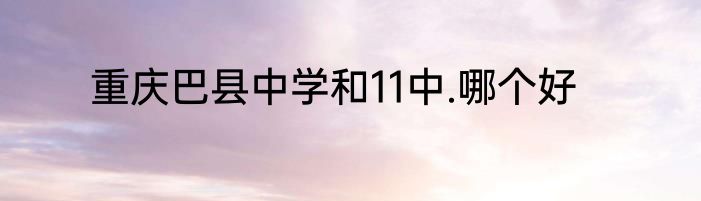 重庆巴县中学和11中.哪个好