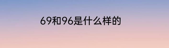 69和96是什么样的