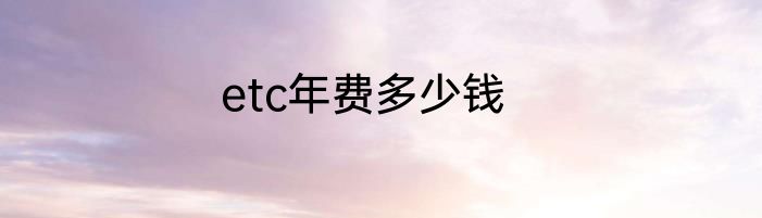 etc年费多少钱