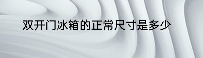 双开门冰箱的正常尺寸是多少