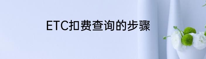 ETC扣费查询的步骤