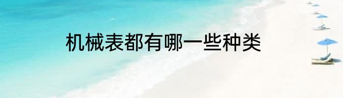 机械表都有哪一些种类