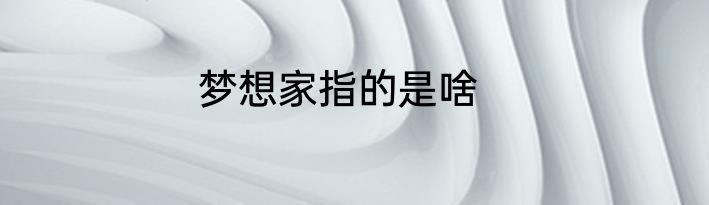 梦想家指的是啥