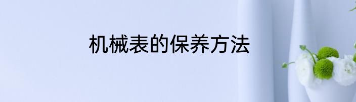 机械表的保养方法