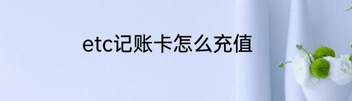 etc记账卡怎么充值