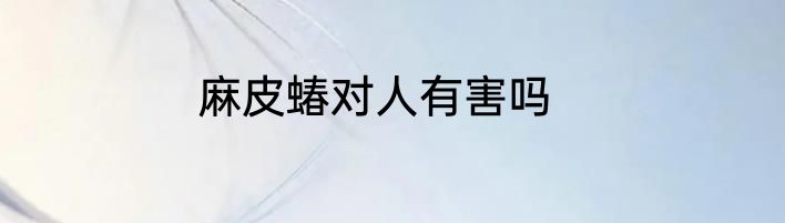麻皮蝽对人有害吗
