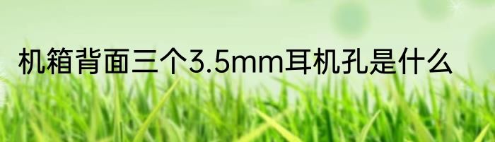 机箱背面三个3.5mm耳机孔是什么