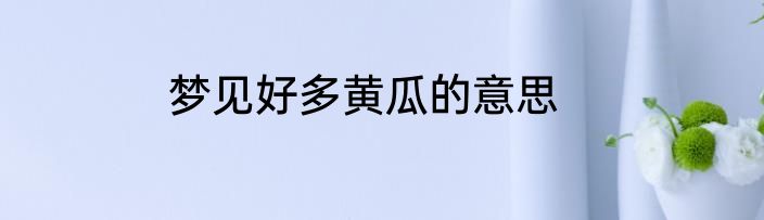 梦见好多黄瓜的意思