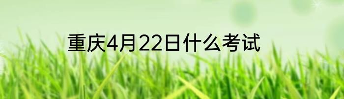 重庆4月22日什么考试