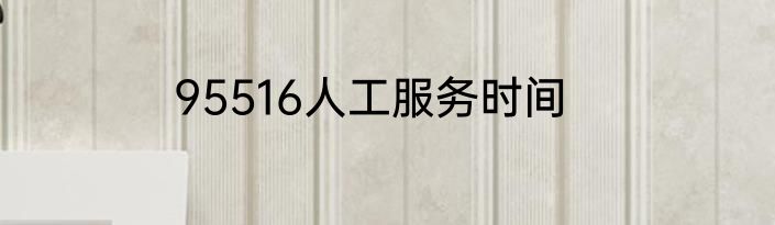 95516人工服务时间