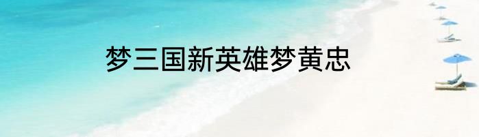 梦三国新英雄梦黄忠