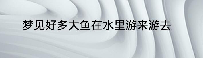 梦见好多大鱼在水里游来游去