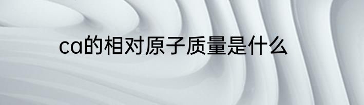ca的相对原子质量是什么