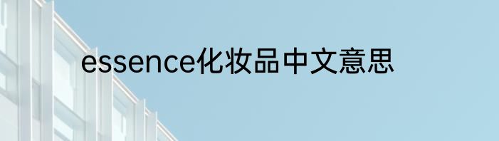 essence化妆品中文意思