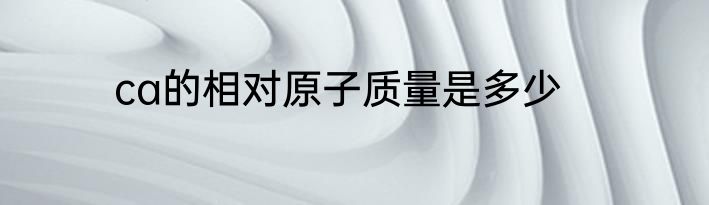 ca的相对原子质量是多少