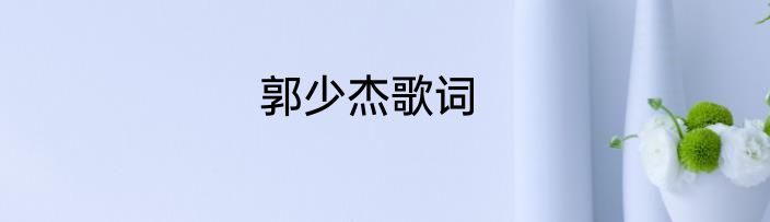 郭少杰歌词