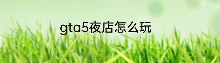 gta5夜店怎么玩