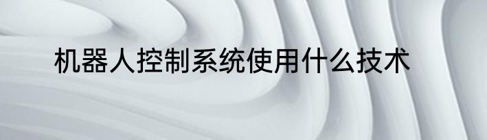 机器人控制系统使用什么技术