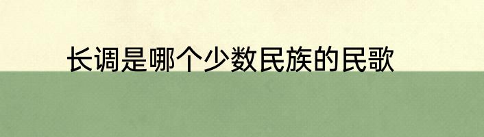 长调是哪个少数民族的民歌