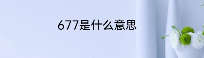 677是什么意思