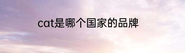 cat是哪个国家的品牌