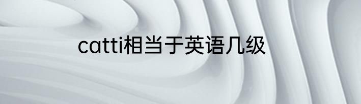 catti相当于英语几级