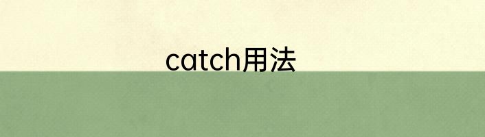 catch用法
