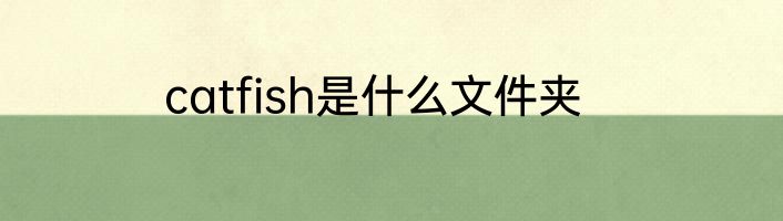 catfish是什么文件夹