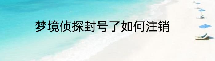梦境侦探封号了如何注销