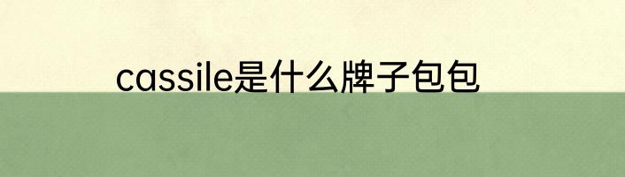 cassile是什么牌子包包