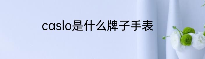 caslo是什么牌子手表