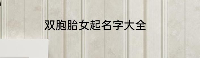 双胞胎女起名字大全