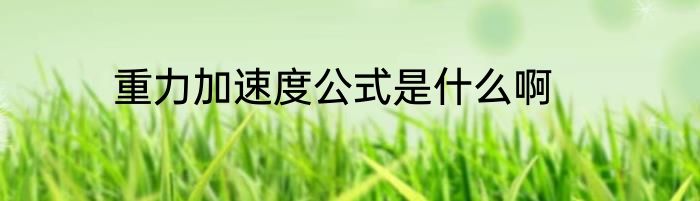 重力加速度公式是什么啊