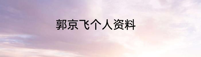 郭京飞个人资料