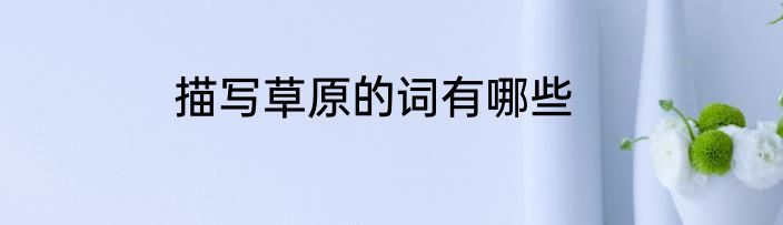 描写草原的词有哪些