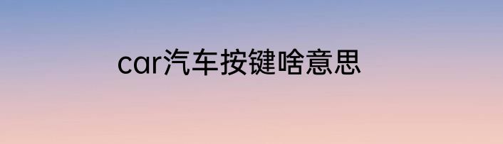 car汽车按键啥意思