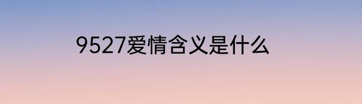 9527爱情含义是什么