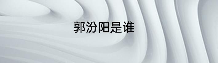 郭汾阳是谁