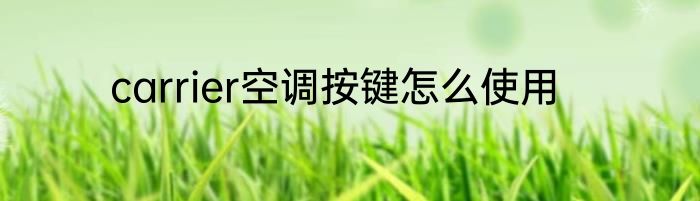 carrier空调按键怎么使用