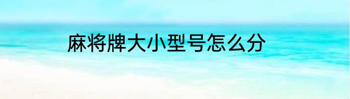 麻将牌大小型号怎么分