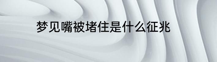 梦见嘴被堵住是什么征兆