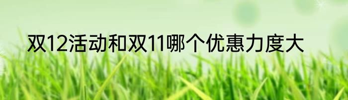 双12活动和双11哪个优惠力度大