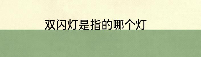 双闪灯是指的哪个灯