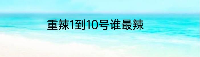 重辣1到10号谁最辣