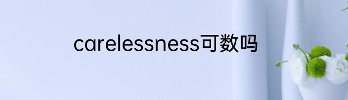 carelessness可数吗