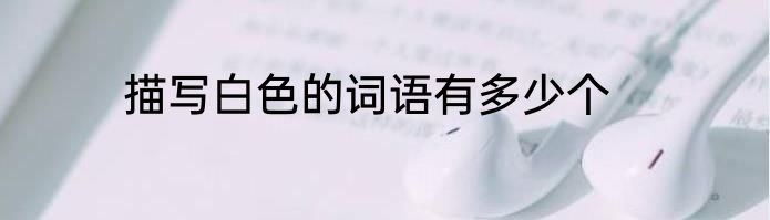 描写白色的词语有多少个
